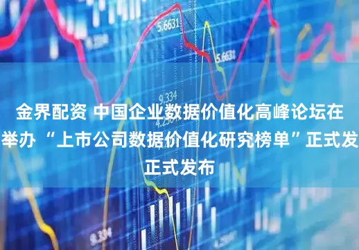 金界配资 中国企业数据价值化高峰论坛在沪举办 “上市公司数据价值化研究榜单”正式发布