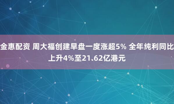 金惠配资 周大福创建早盘一度涨超5% 全年纯利同比上升4%至21.62亿港元